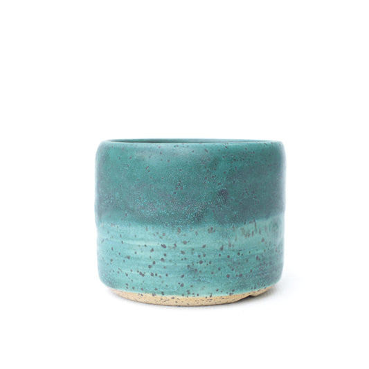 2.75" Teal Speckled Stoneware Planter Pot