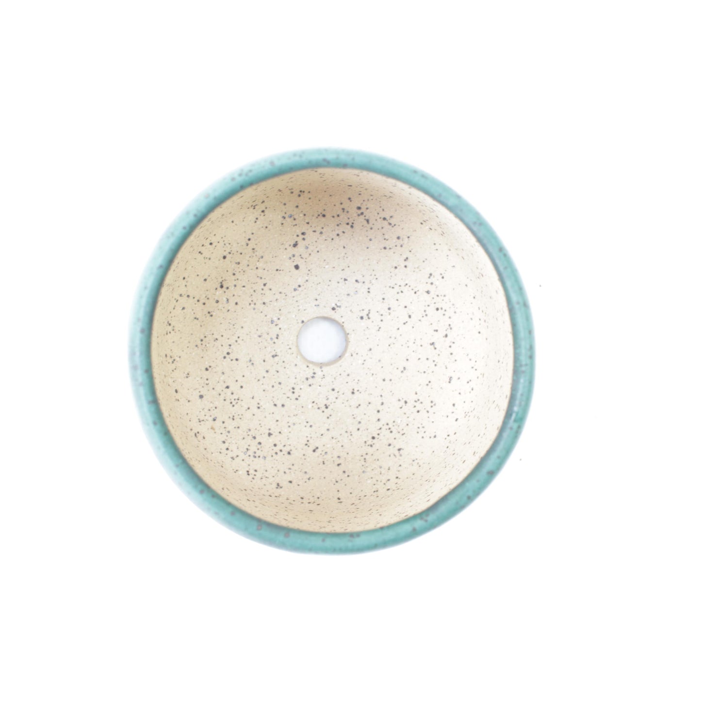 2.75" Teal Speckled Stoneware Planter Pot