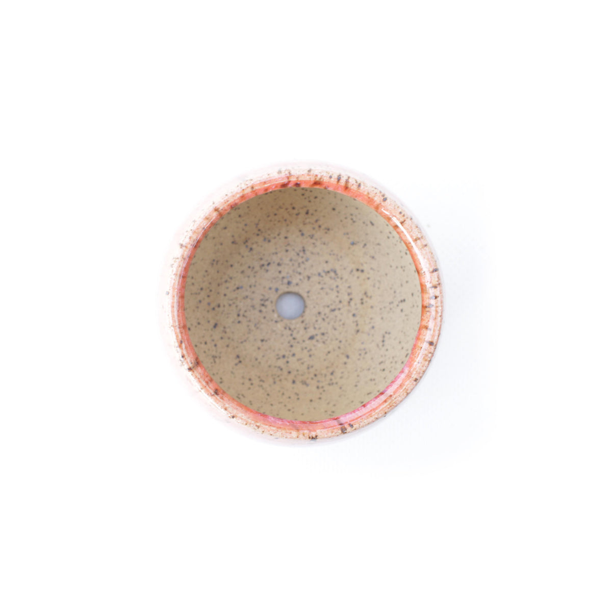 3" Coral Pink Speckled Stoneware Planter Pot