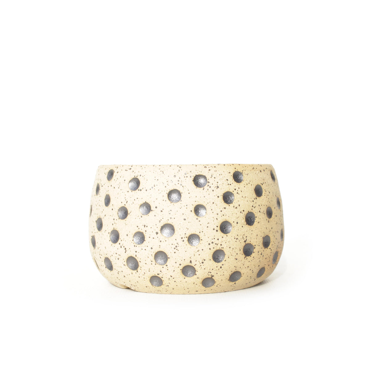 4.25" Metallic Speckled Stoneware Planter Pot