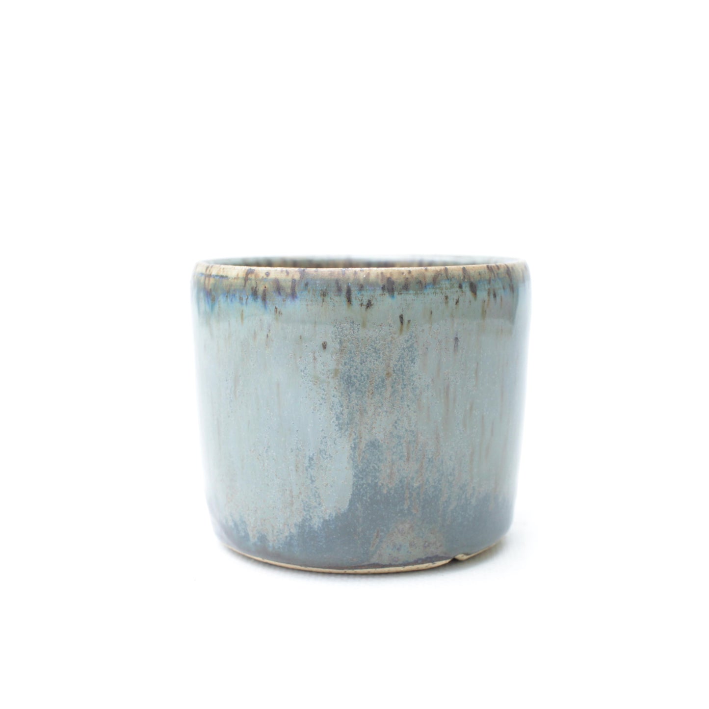 3" Rustic Blue Speckled Stoneware Planter Pot