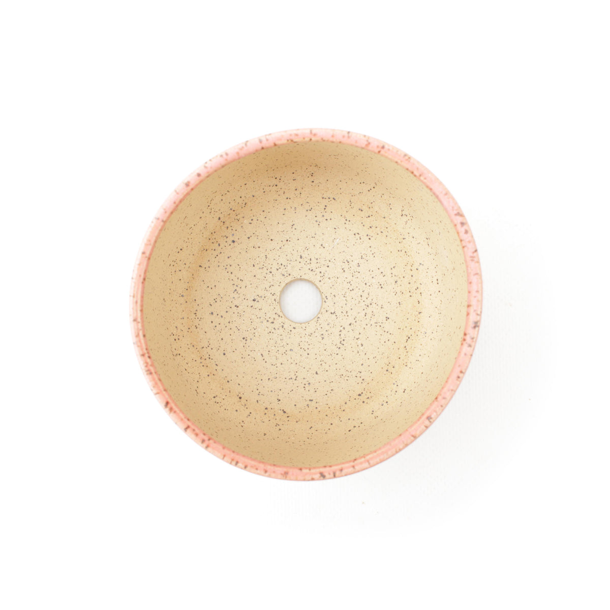 4.25" Coral Pink Speckled Stoneware Planter Pot