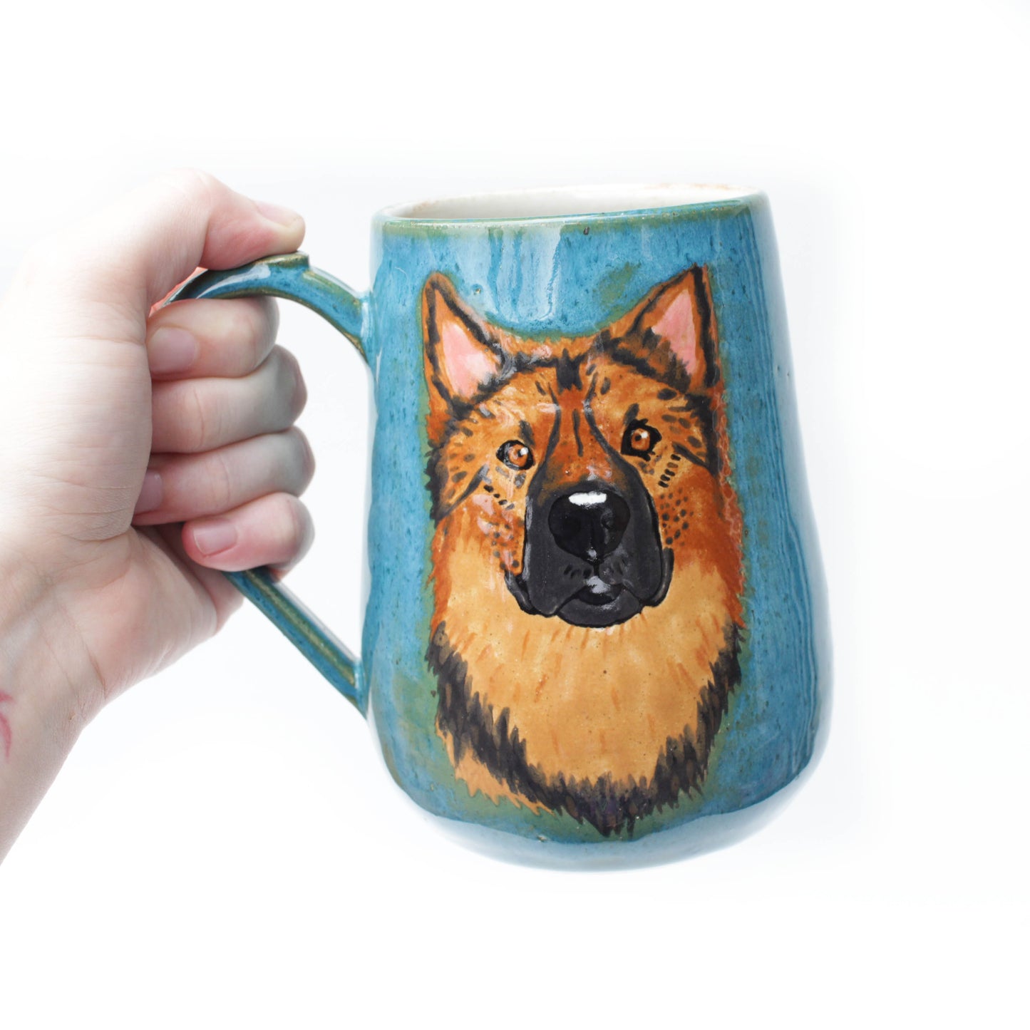 German Shepherd Turquoise Stoneware Mug
