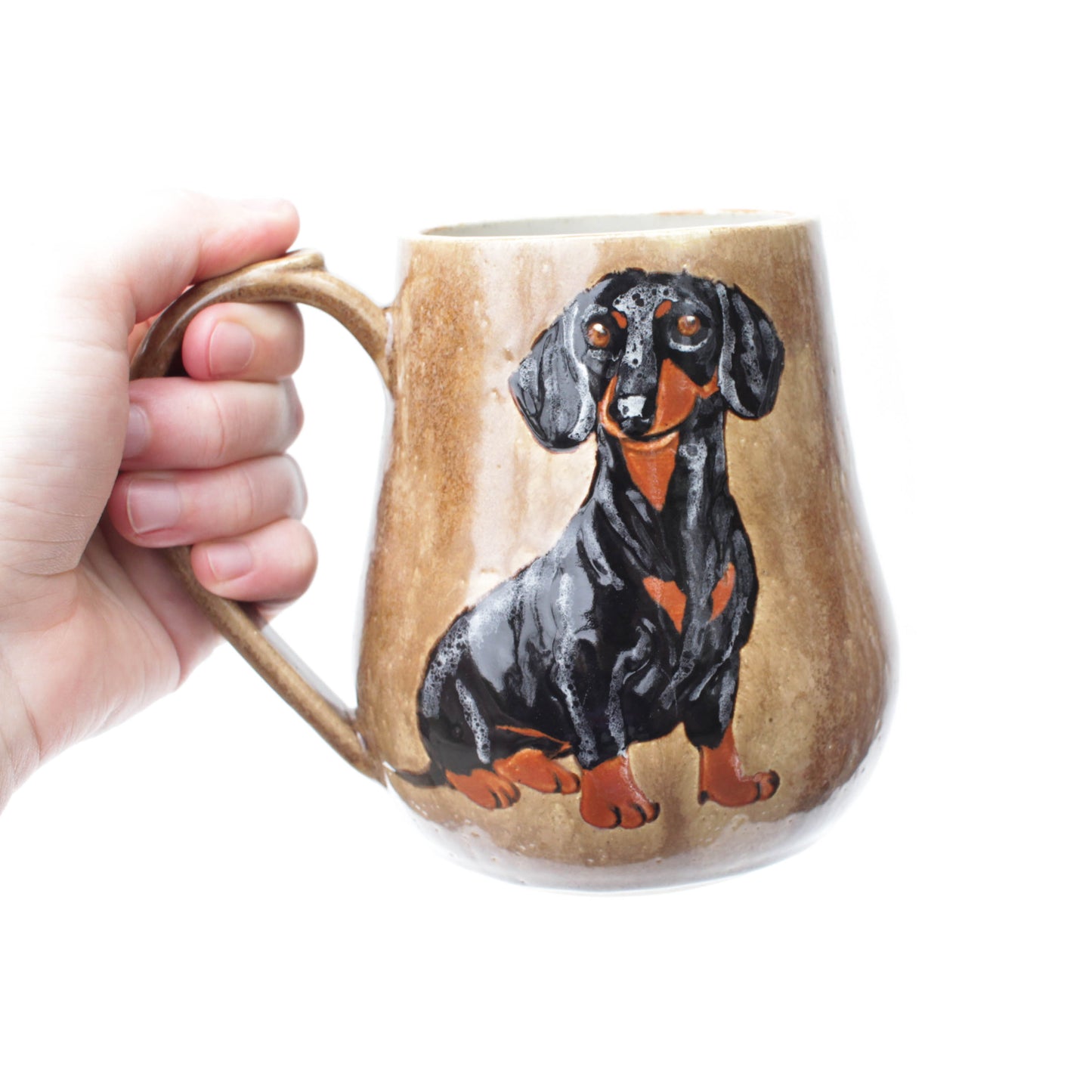 Dachshund Golden Brown Stoneware Mug