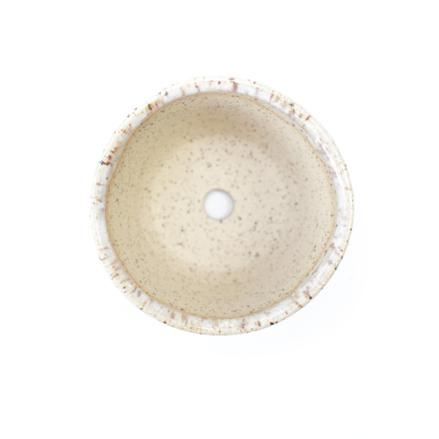 3" Pastel White Speckled Stoneware Planter Pot