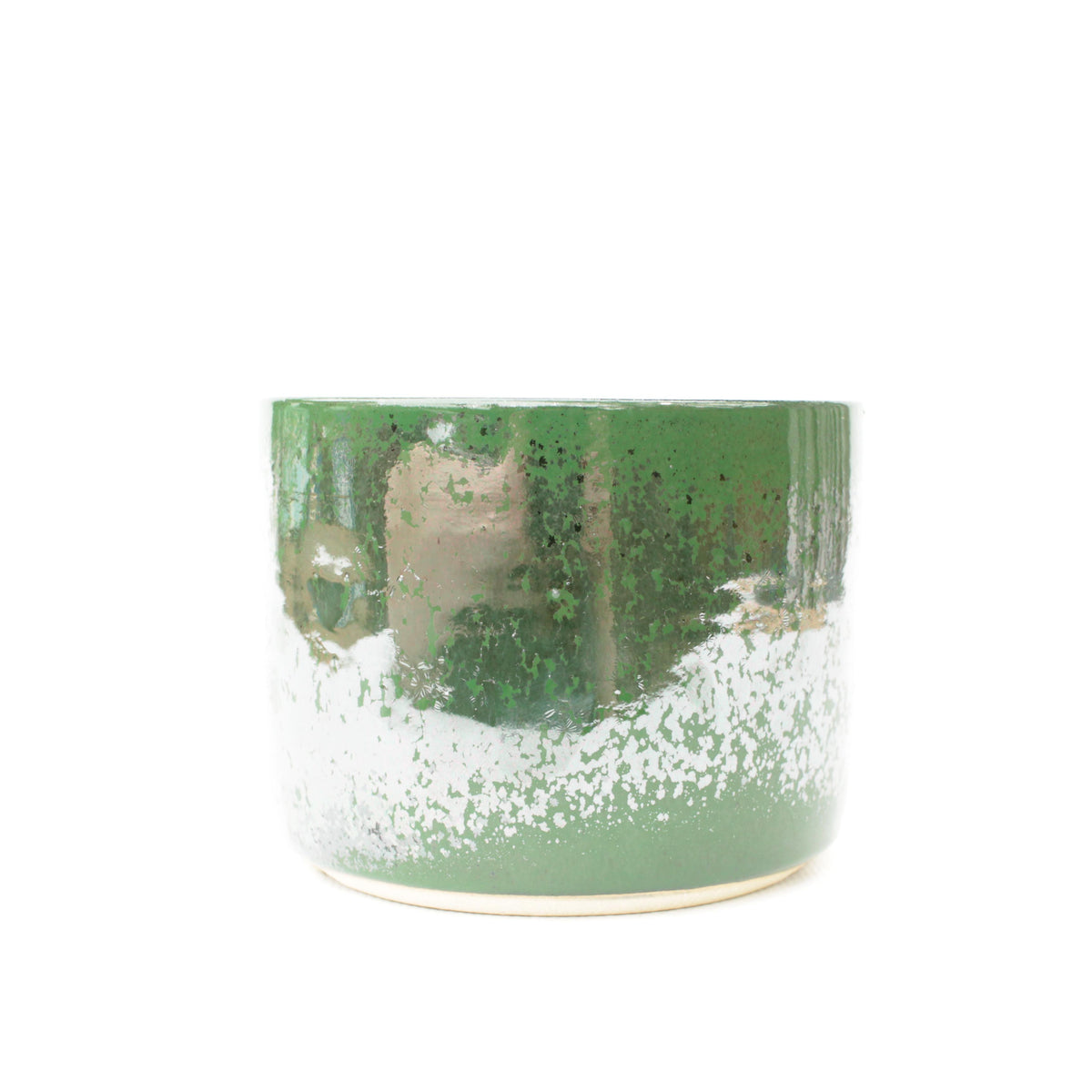 4.75" Green Stoneware Planter Pot