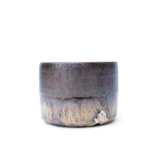 3" Brown Iridescent Speckled Stoneware Planter Pot