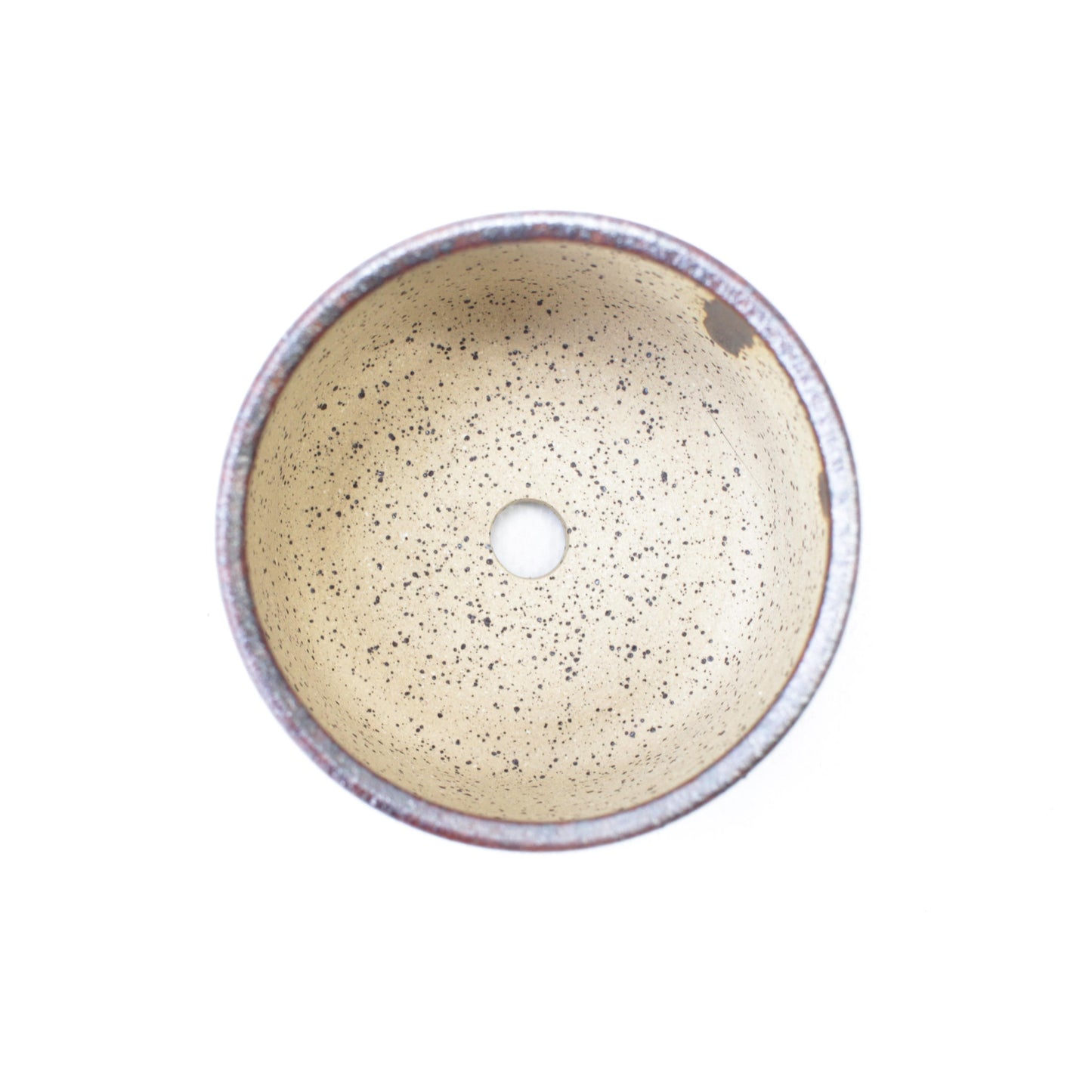 3" Brown Iridescent Speckled Stoneware Planter Pot