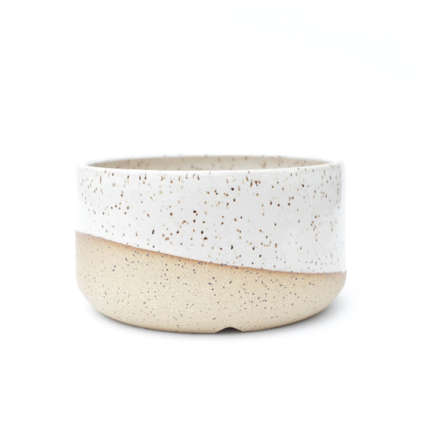 5" White Speckled Stoneware Planter Pot