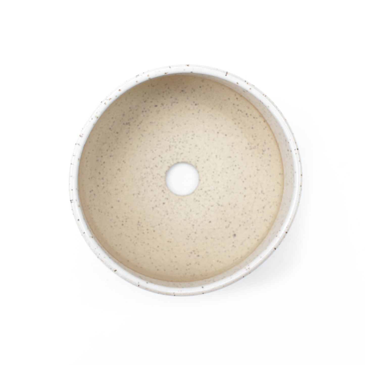 5" White Speckled Stoneware Planter Pot