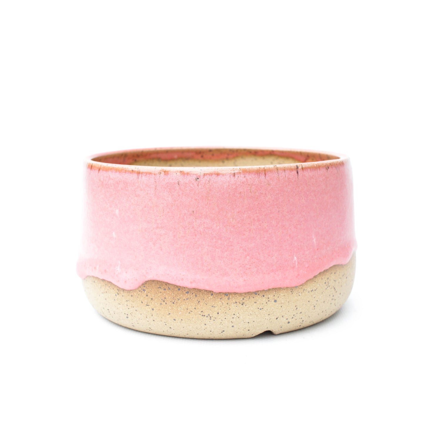 6" Coral Pink Speckled Stoneware Planter Pot