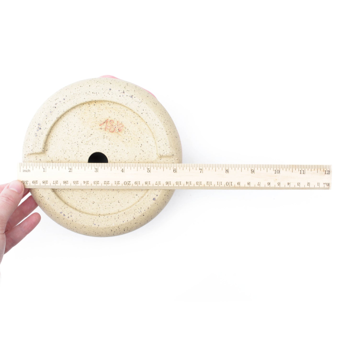 6" Coral Pink Speckled Stoneware Planter Pot