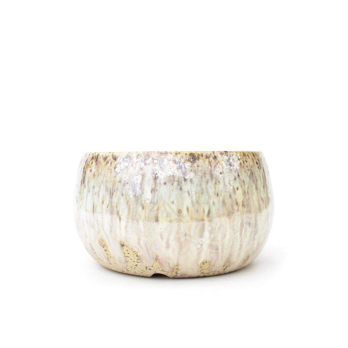 4.5" Iridescent Speckled Stoneware Planter Pot