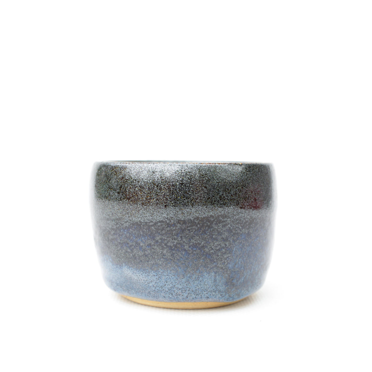 2.75" Blue & Black Sparkle Stoneware Planter Pot