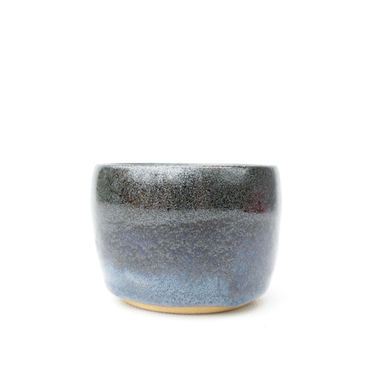 2.75" Blue & Black Sparkle Stoneware Planter Pot