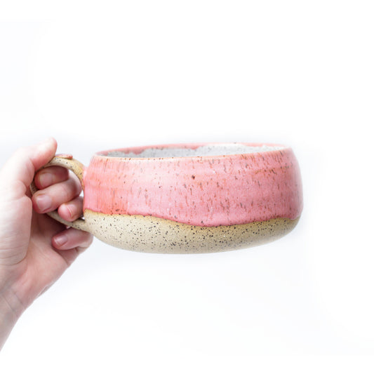 Coral Pink Speckled Stoneware Mug