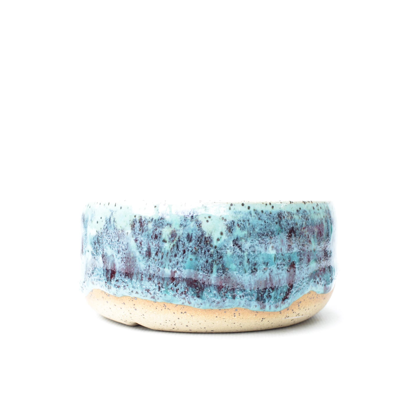 4.25" Blue Raspberry Speckled Stoneware Planter Pot