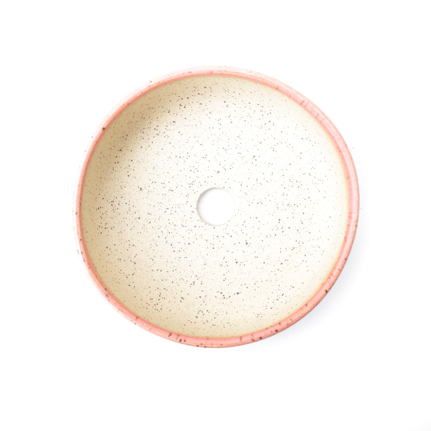 5" Coral Pink Speckled Stoneware Planter Pot