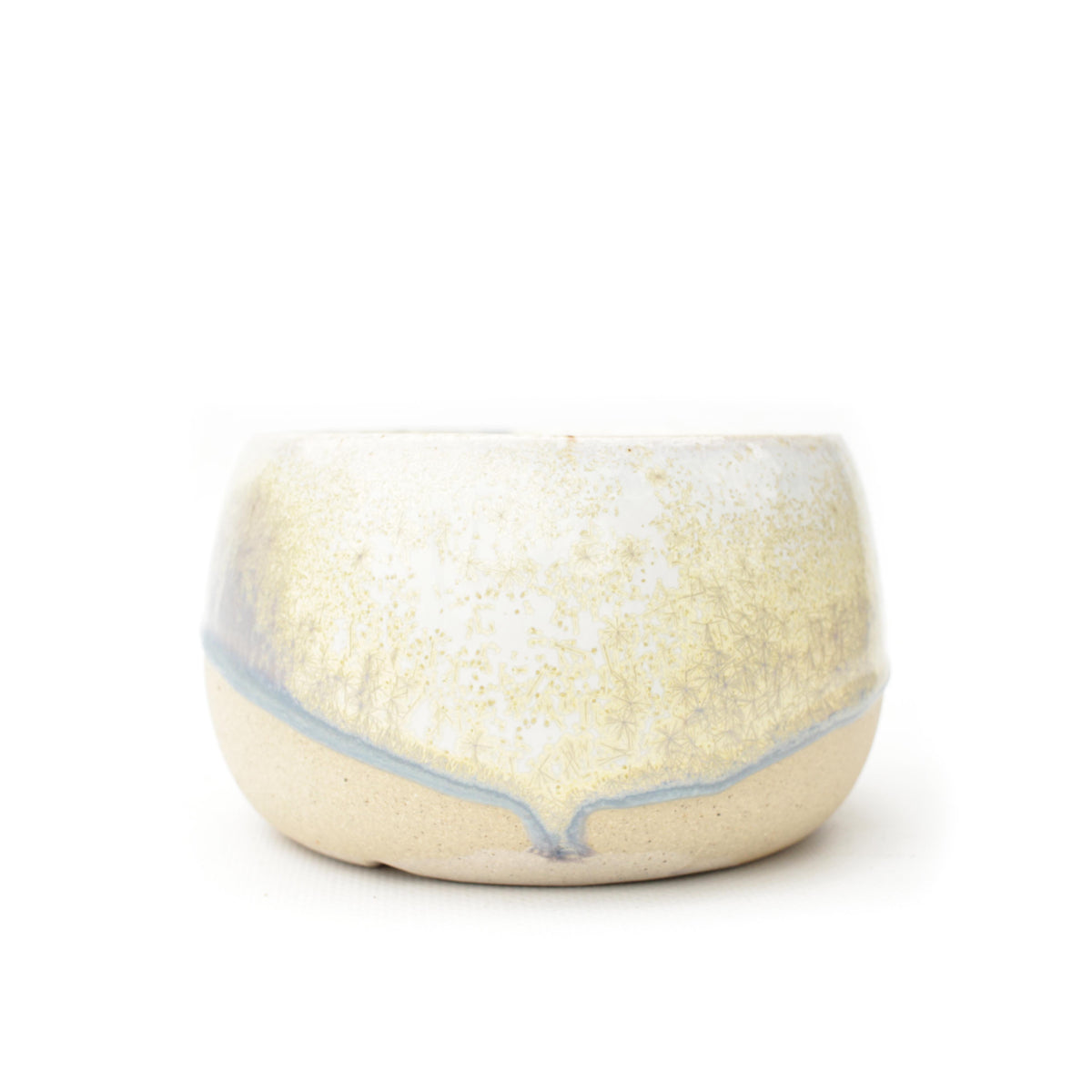 4.75" Iridescent Blue Crystal Stoneware Planter Pot