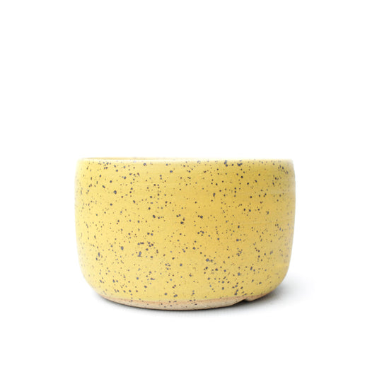 4" Sunflower Yellow Speckled Stoneware Planter Pot