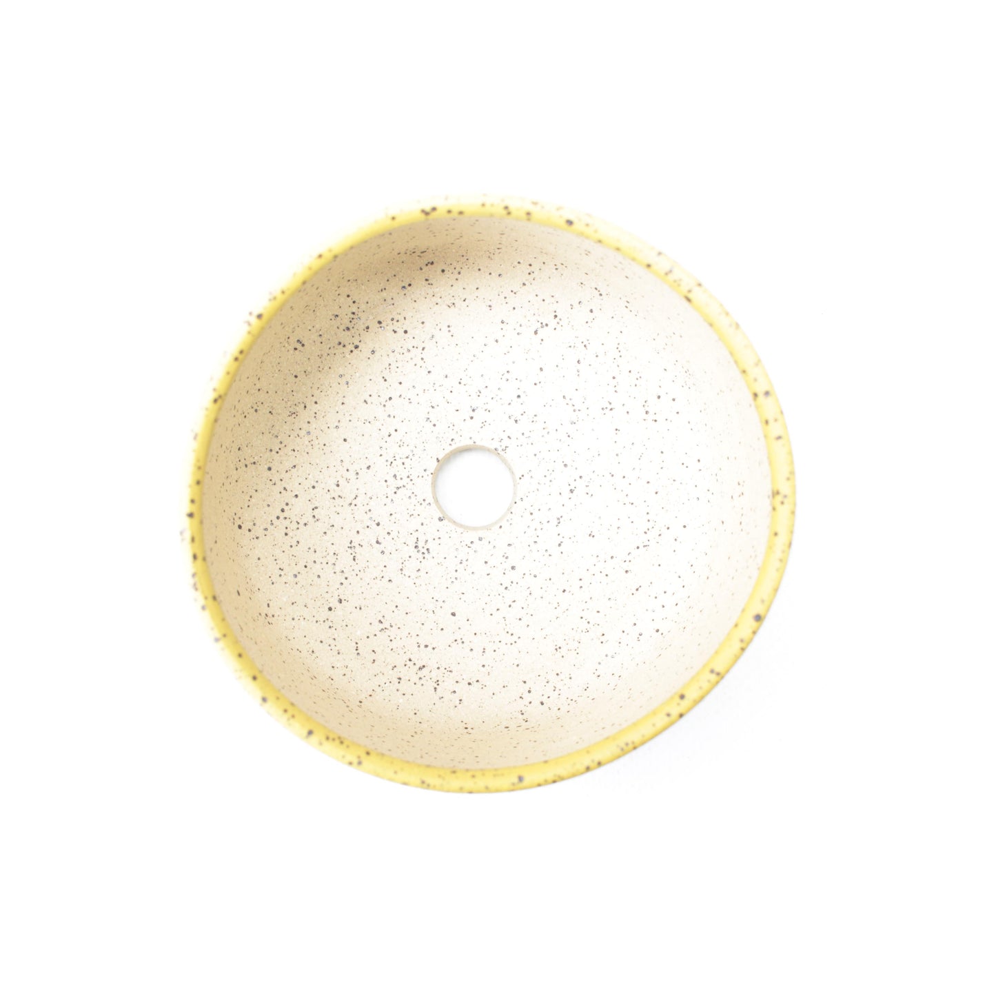 4" Sunflower Yellow Speckled Stoneware Planter Pot