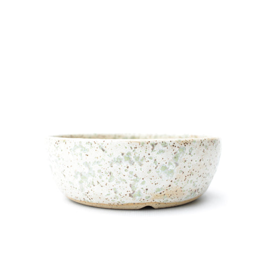 5" White Pastel Speckled Stoneware Planter Pot