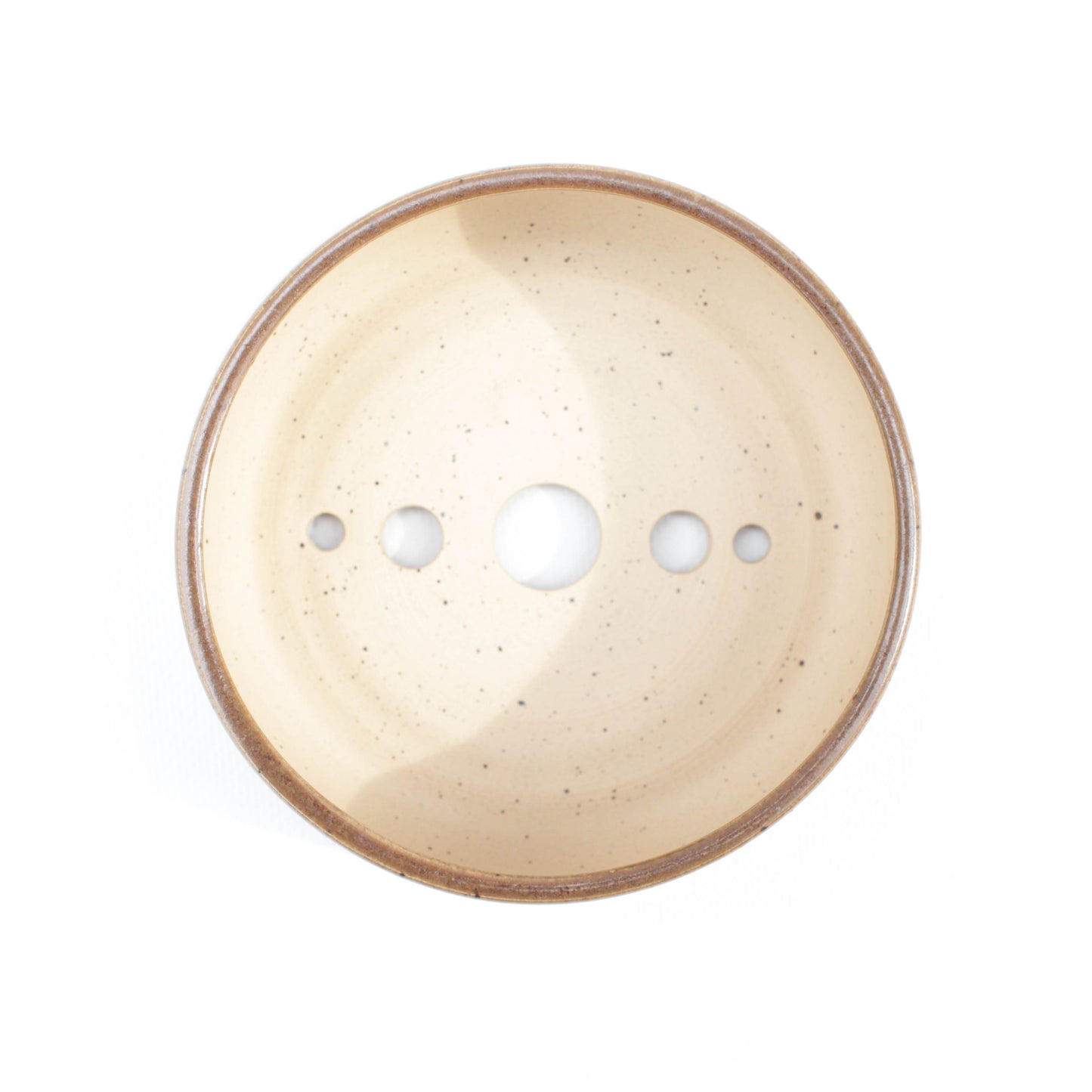 5" Brown Speckled Stoneware Round Bonsai Pot