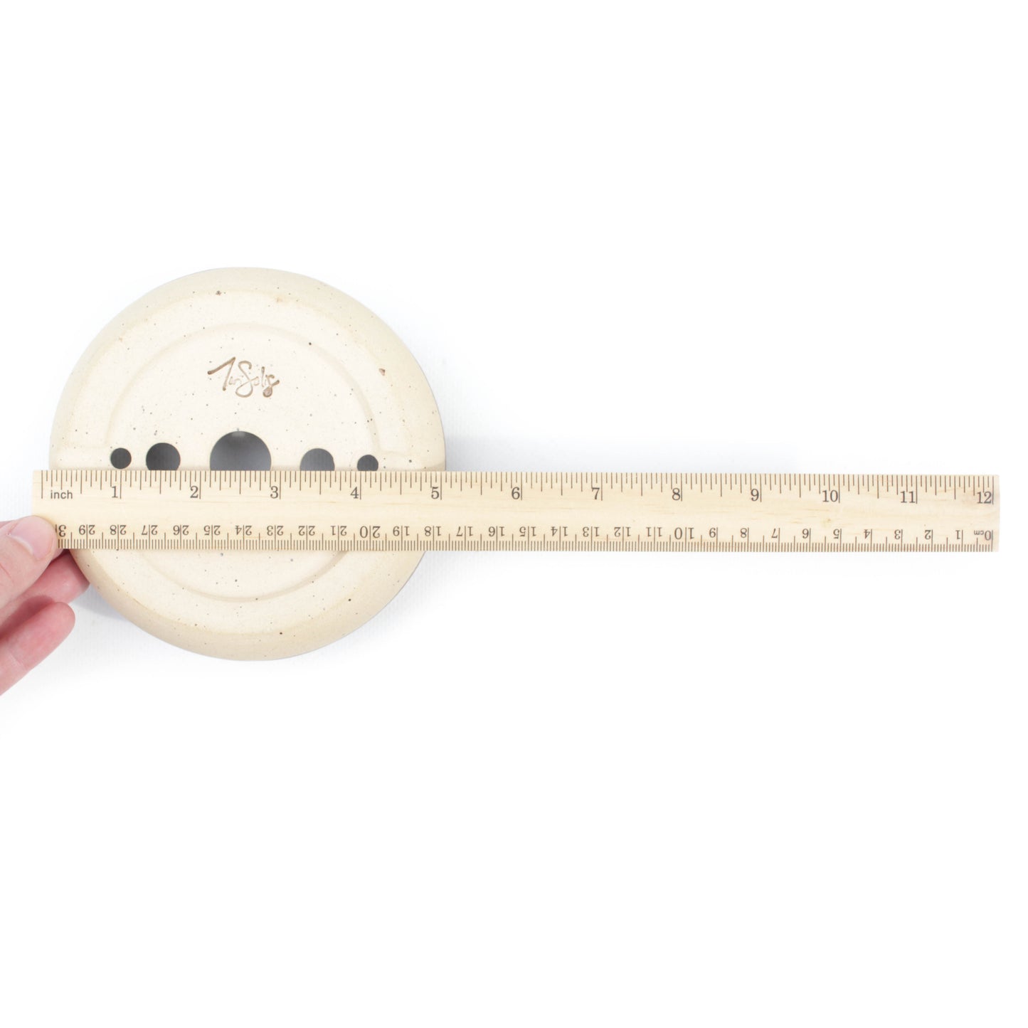 5" Brown Speckled Stoneware Round Bonsai Pot