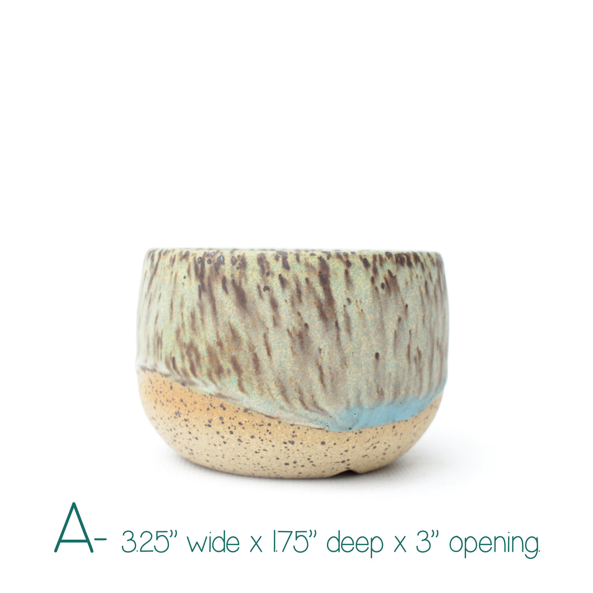 3.25" Turquoise Speckled Stoneware Planter Pot