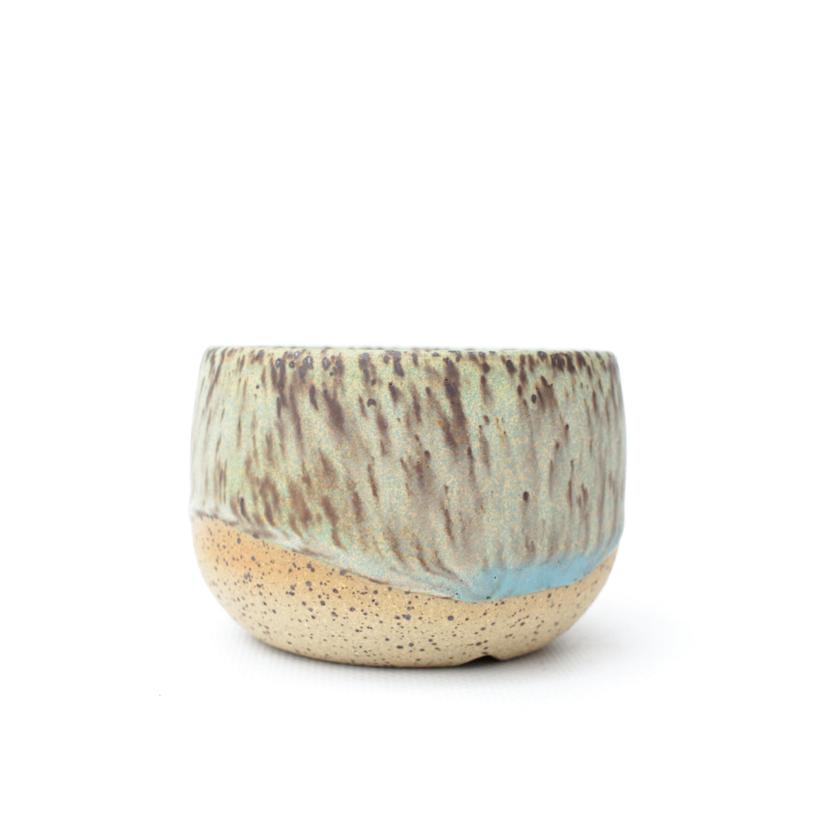 3.25" Turquoise Speckled Stoneware Planter Pot