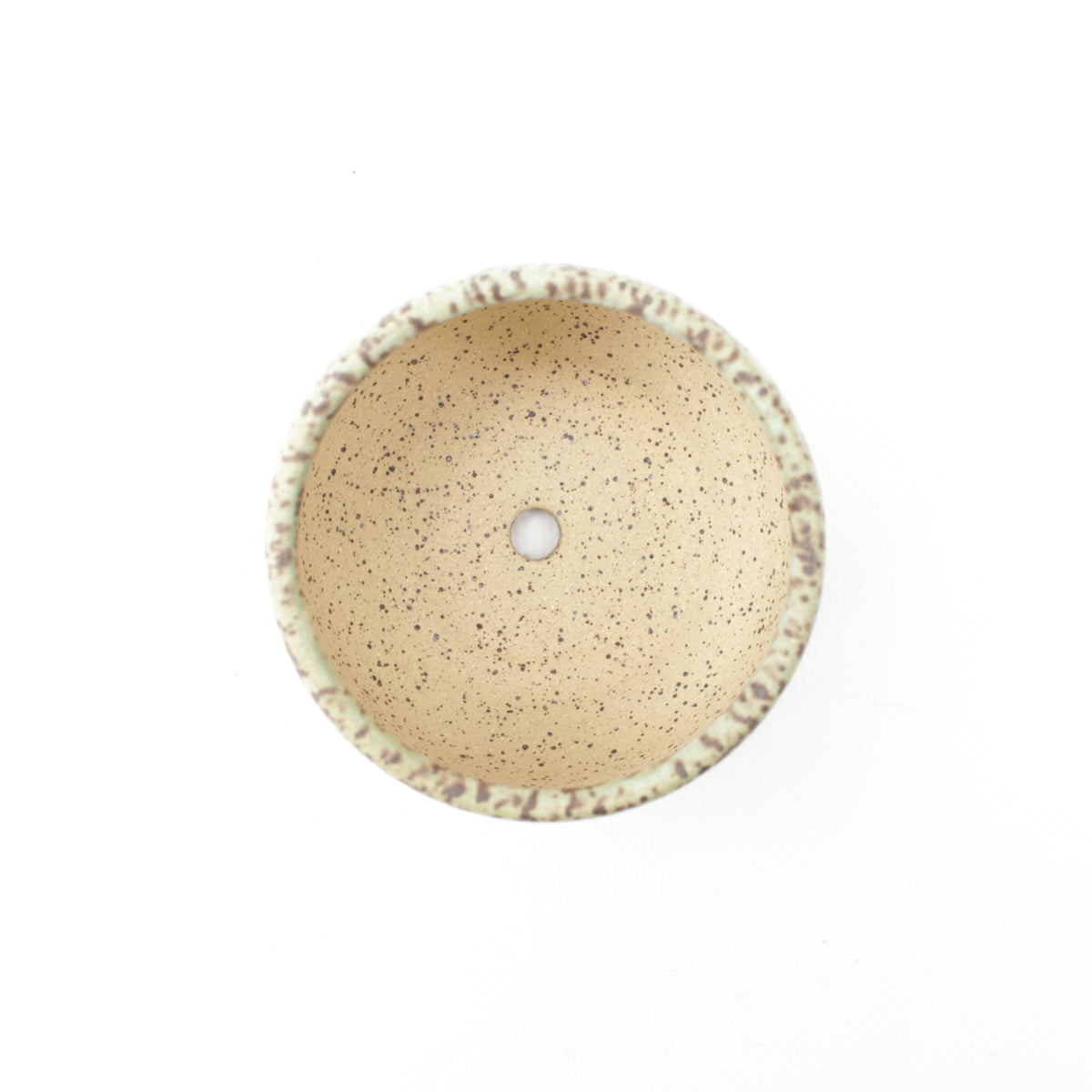 3.25" Turquoise Speckled Stoneware Planter Pot