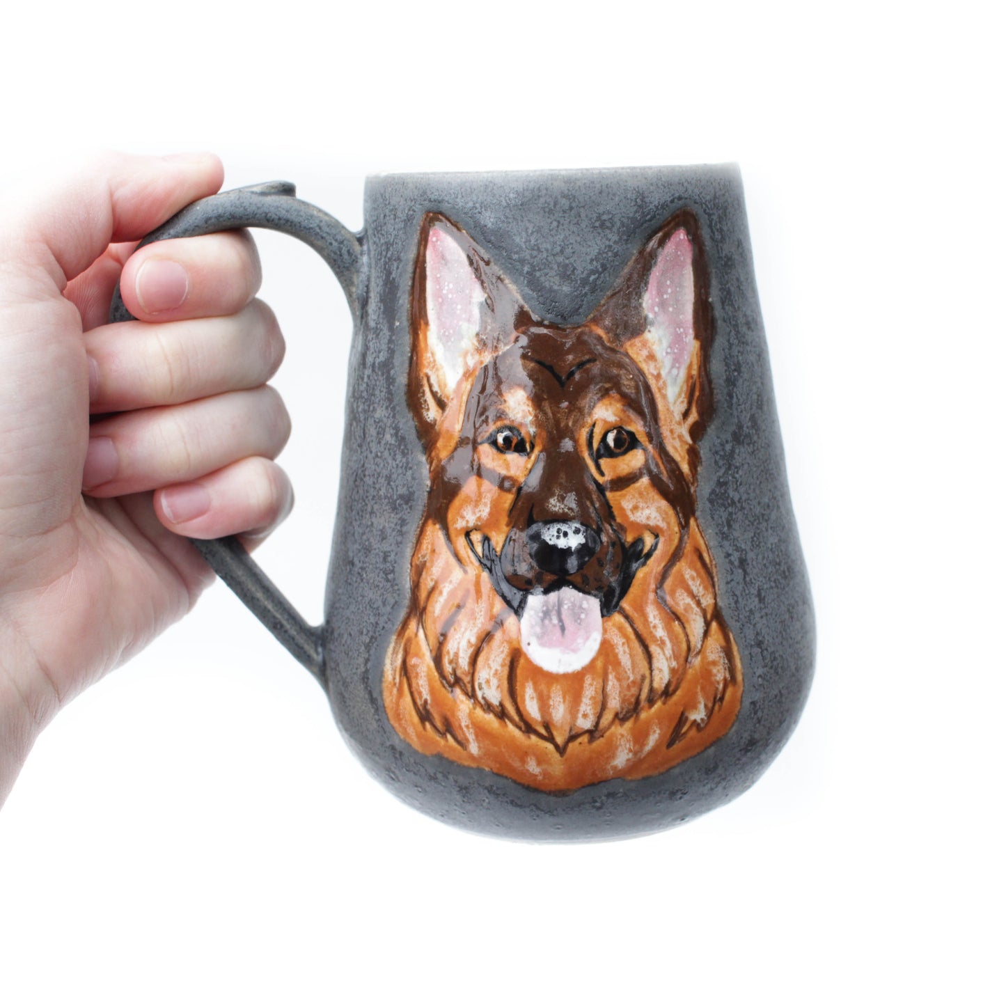 German Shepherd Gunmetal Grey Stoneware Mug