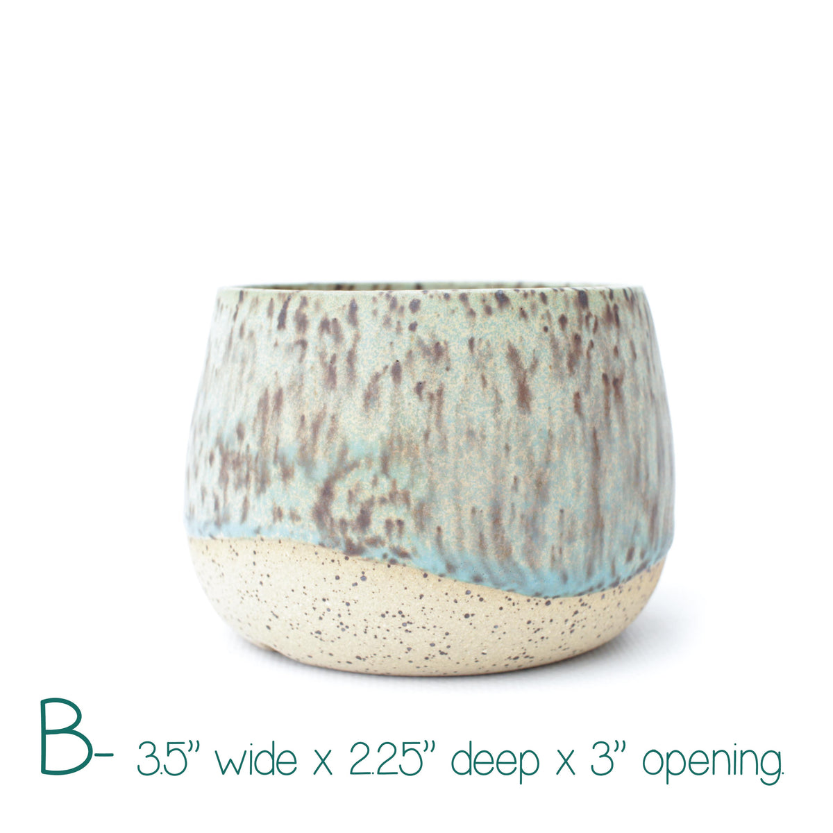 3.25" Turquoise Speckled Stoneware Planter Pot