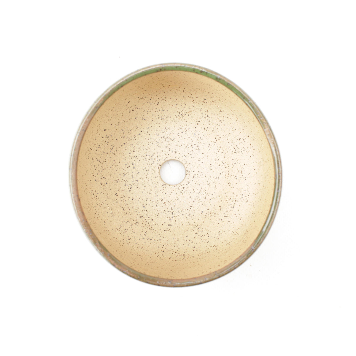 4.5" Green & Yellow Speckled Stoneware Planter Pot