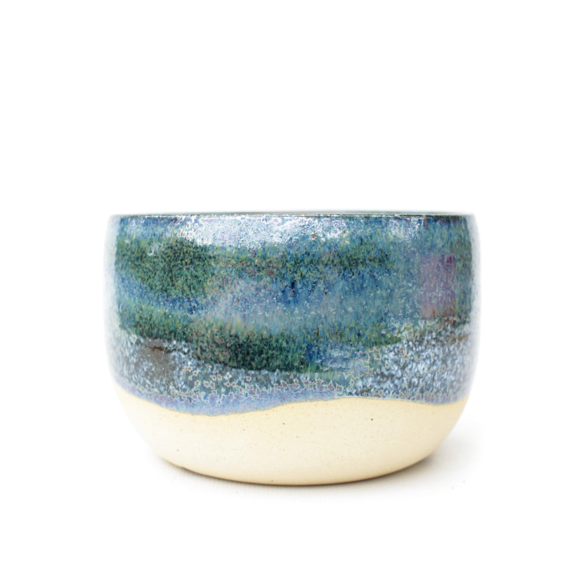 4.75" Blue Crystal Stoneware Planter Pot