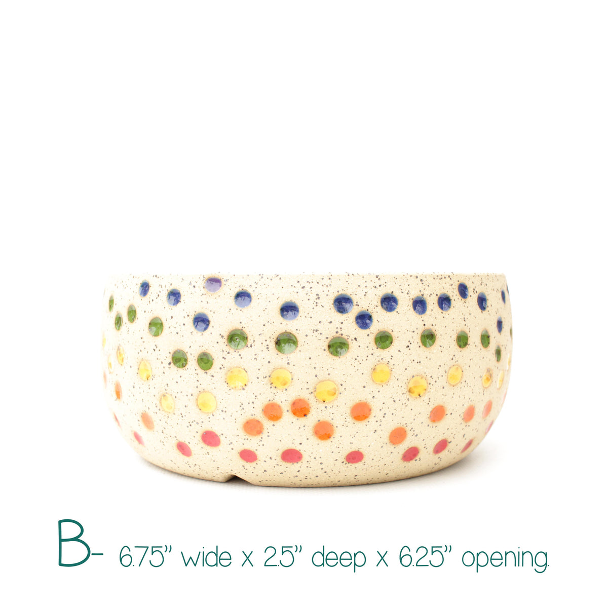 7" Rainbow Speckled Stoneware Planter Pot