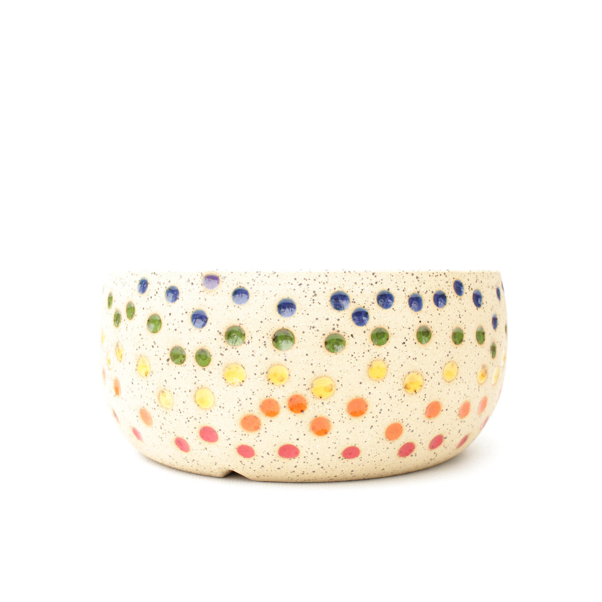 7" Rainbow Speckled Stoneware Planter Pot