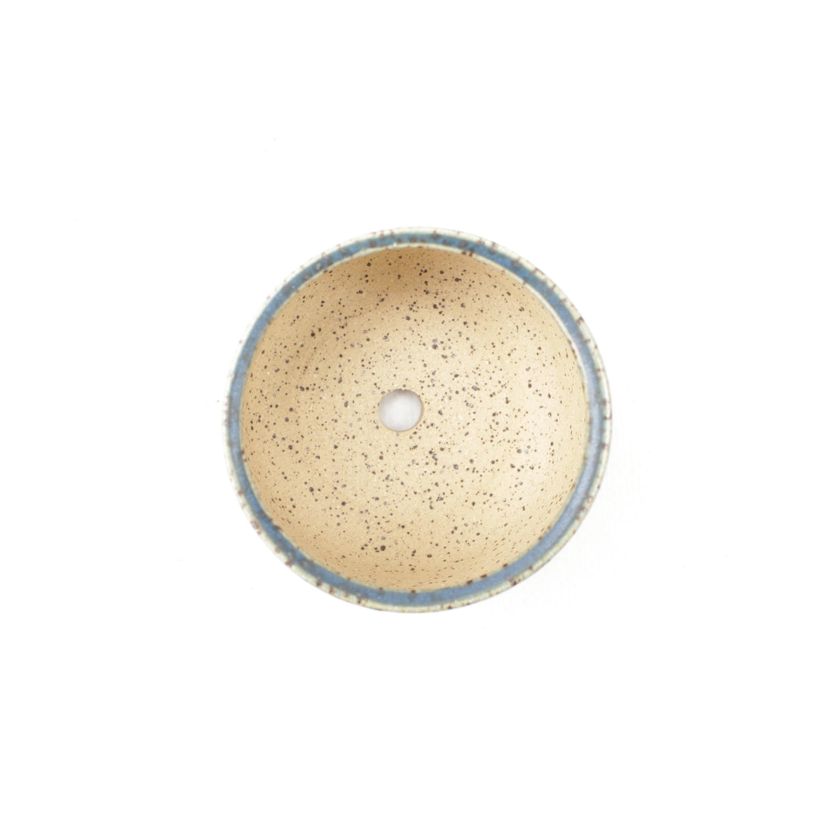2.5" Blue & Lime Speckled Stoneware Planter Pot