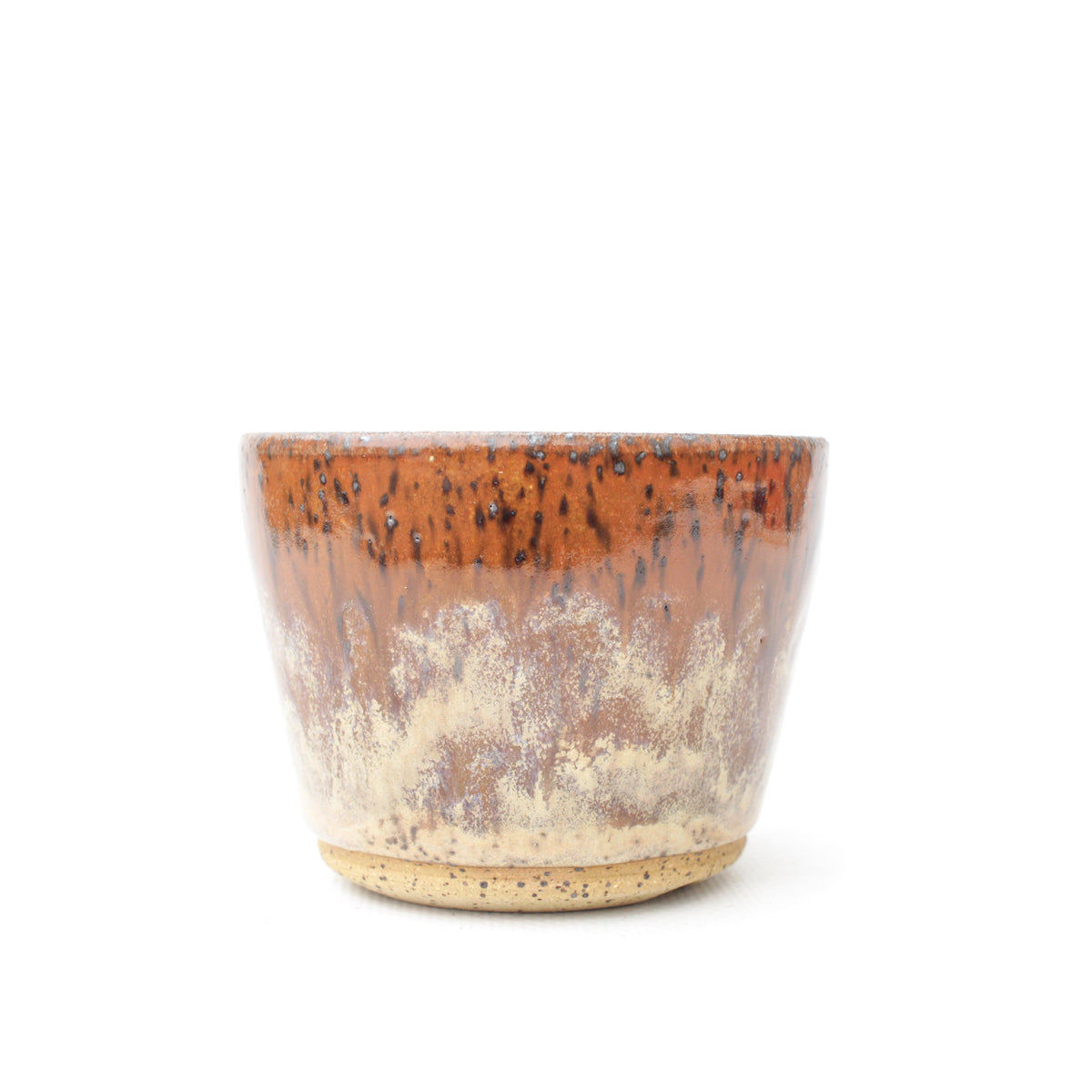 3.25" Brown Speckled Stoneware Planter Pot