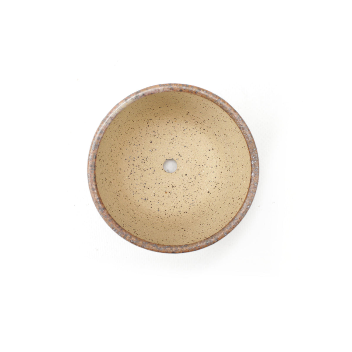 3.25" Brown Speckled Stoneware Planter Pot