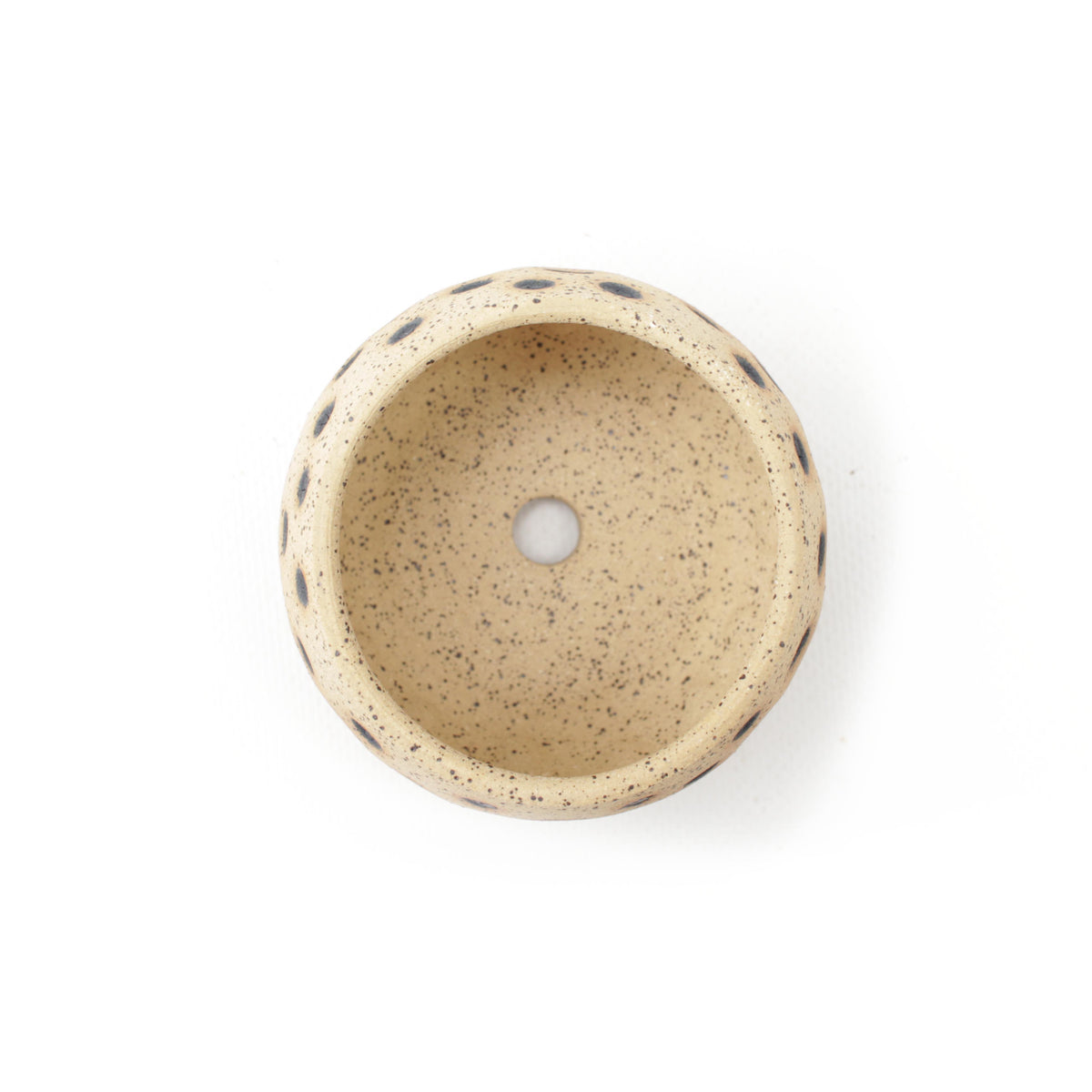 3.25" Black Speckled Stoneware Planter Pot