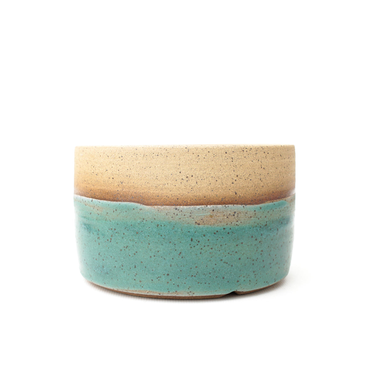 5" Teal Speckled Stoneware Planter Pot
