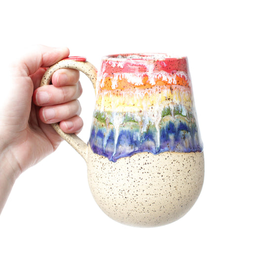 Rainbow Speckled Stoneware Mug