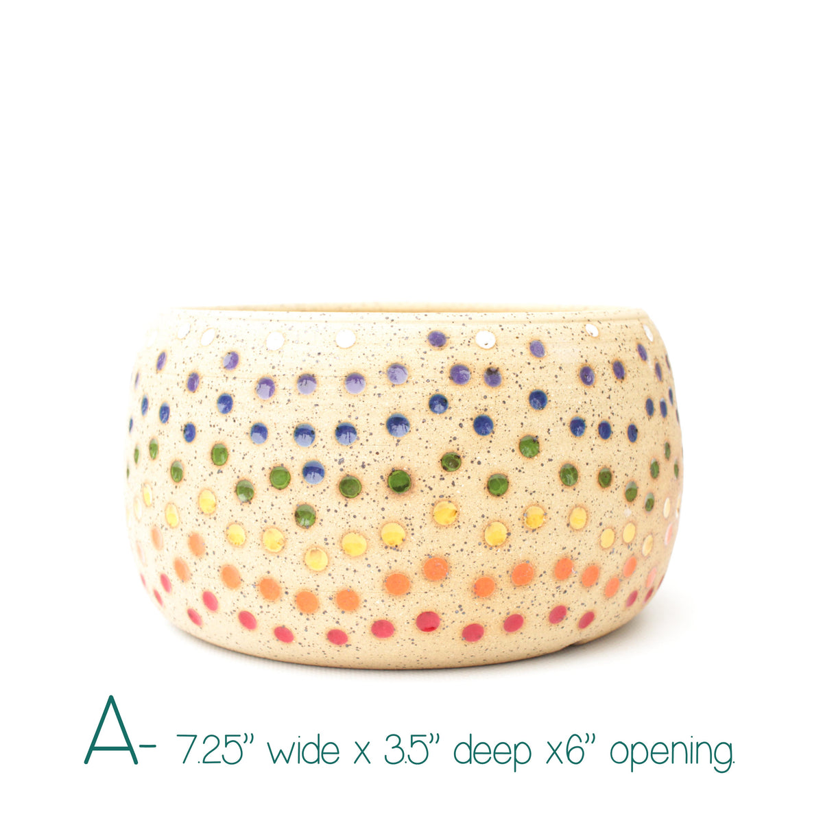 7" Rainbow Speckled Stoneware Planter Pot