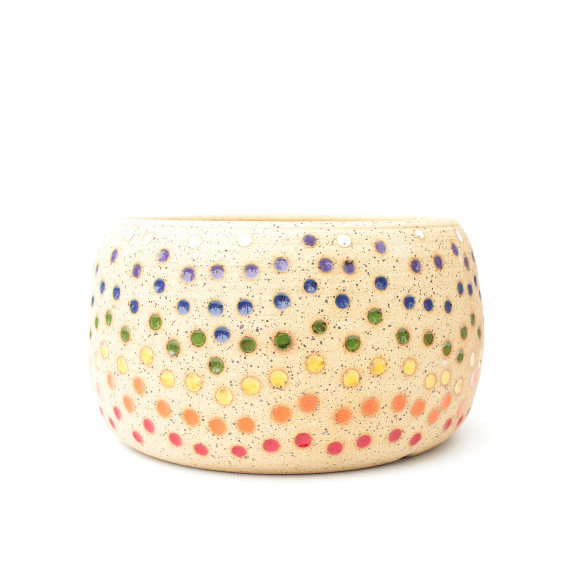 7" Rainbow Speckled Stoneware Planter Pot