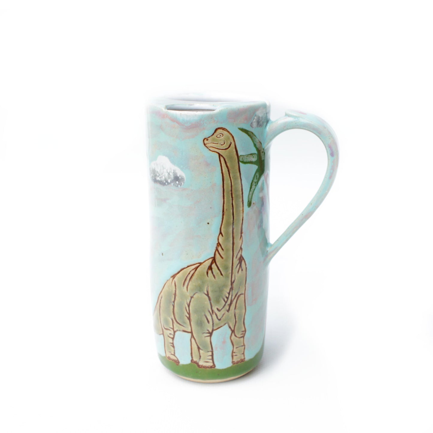 Brachiosaurus Skinny Stoneware Travel Mug with Handle