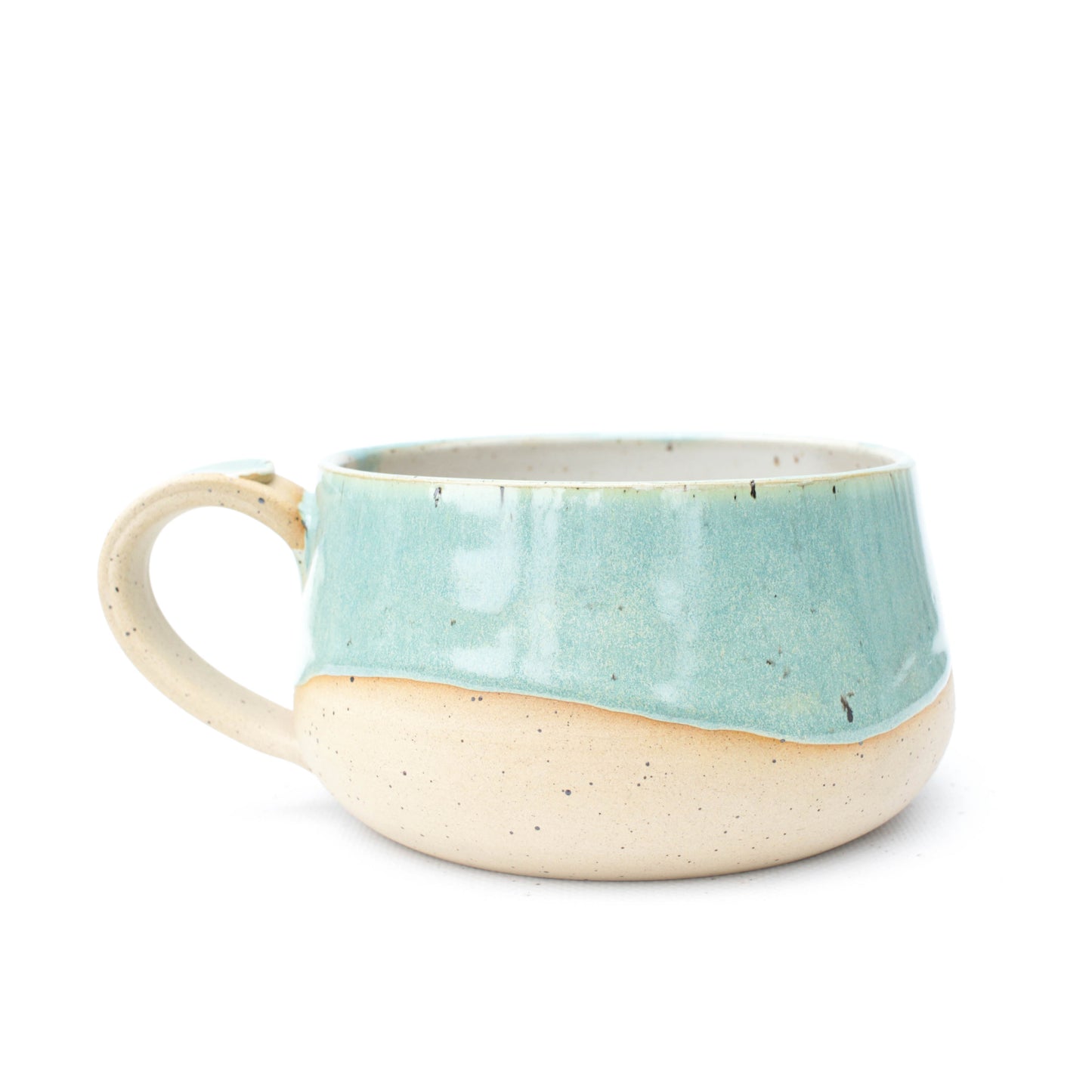 Minty Blue Green Oversized Speckled Stoneware Mug/Bowl