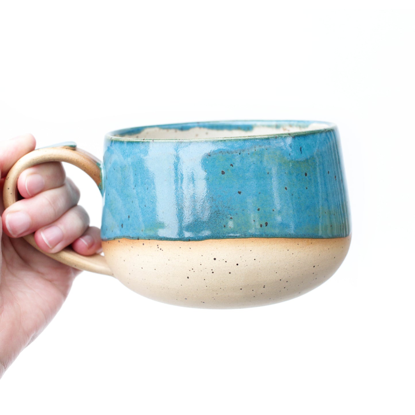 Teal Speckled Stoneware Mug