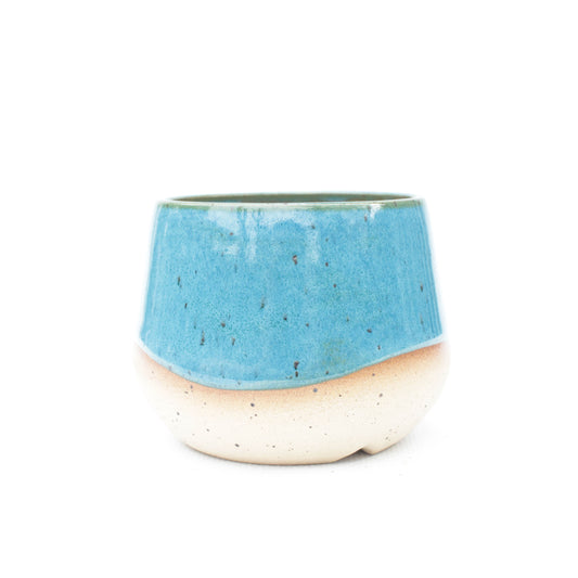 3" Teal Speckled Stoneware Planter Pot