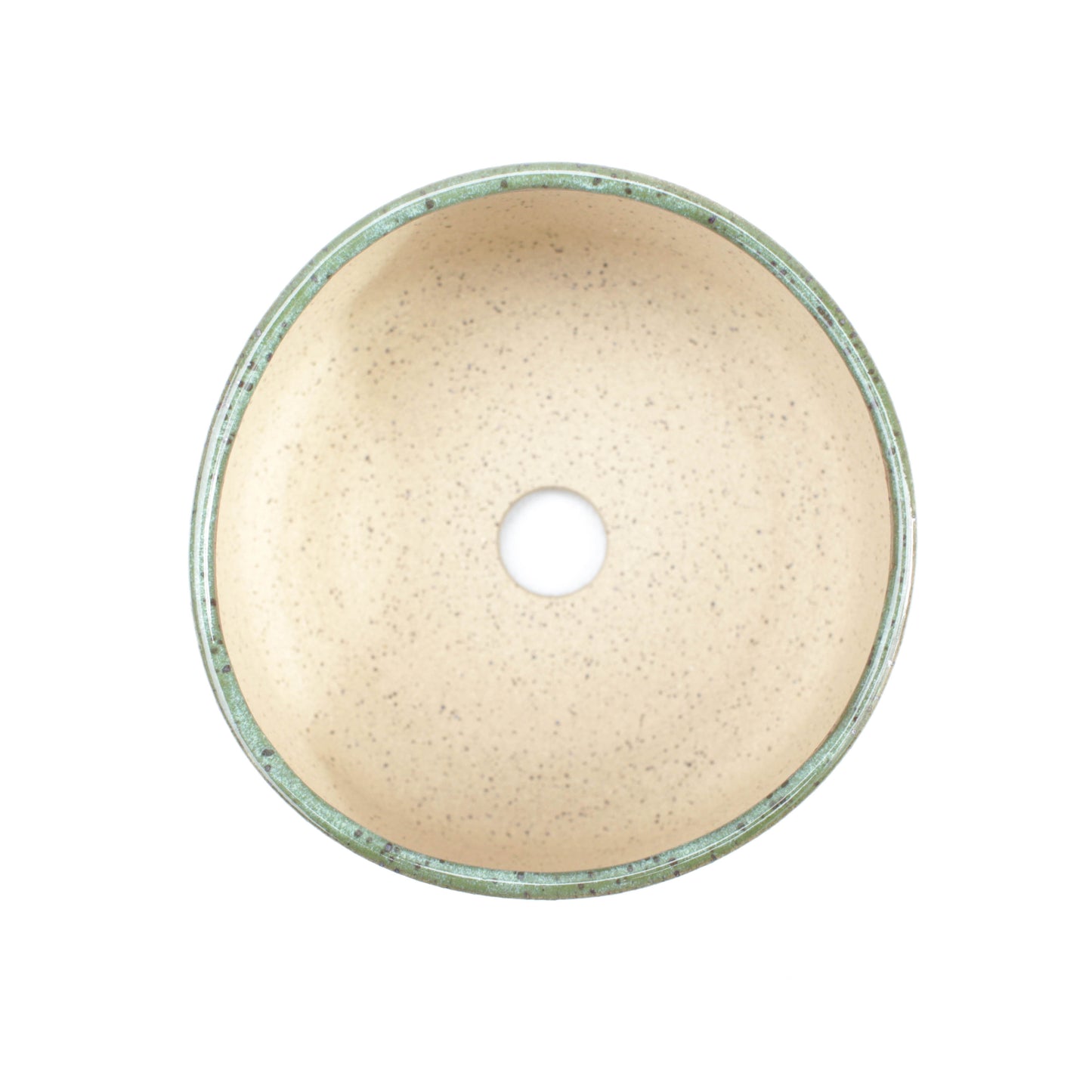 5" Green and Yellow Speckled Stoneware Planter Pot